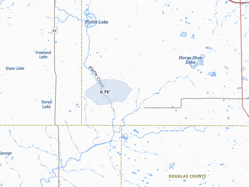 NEXRAD radar-signature map of the hail storm over White Lake, SD on Jun 3, 2026