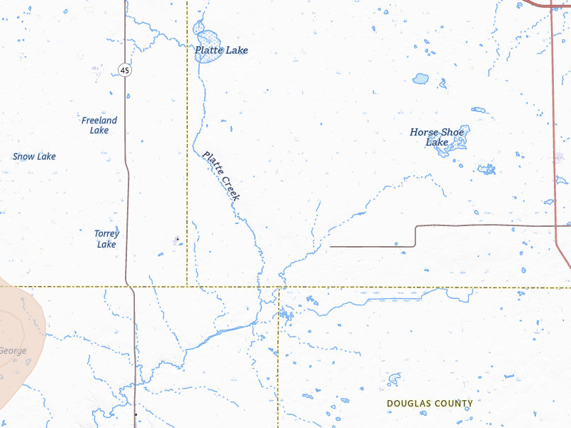 Radar-estimated hail-size map of the storm over White Lake, SD on Jul 2, 2026