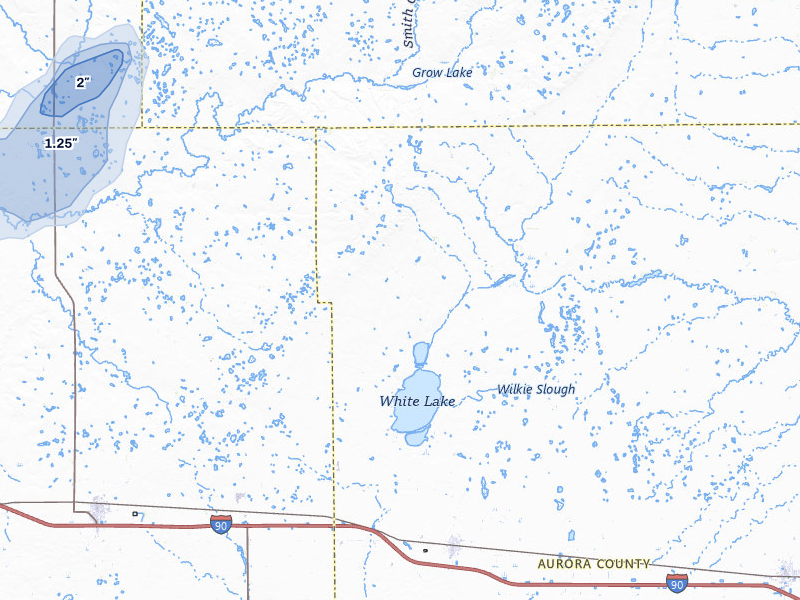 NEXRAD radar-signature map of the hail storm over White Lake, SD on Sep 1, 2026