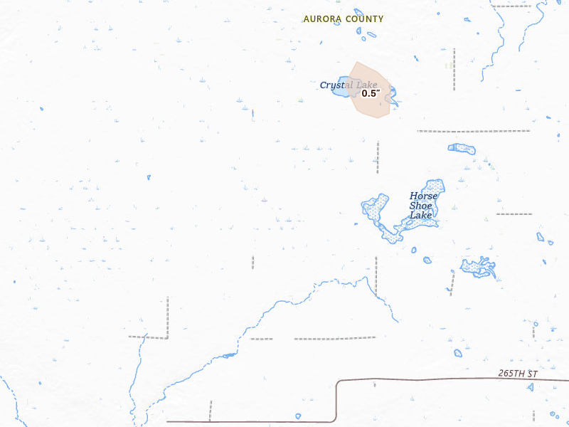 Radar-estimated hail-size map of the storm over White Lake, SD