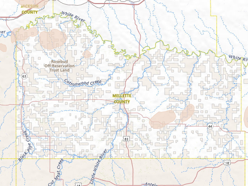 Radar-estimated hail-size map of the storm over White River, SD on Jul 25, 2026