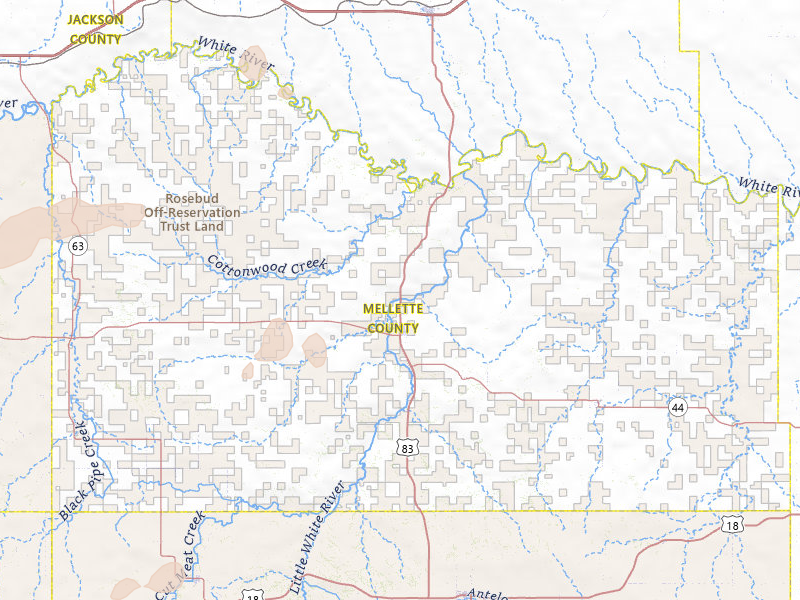 Radar-estimated hail-size map of the storm over White River, SD on Jul 29, 2026