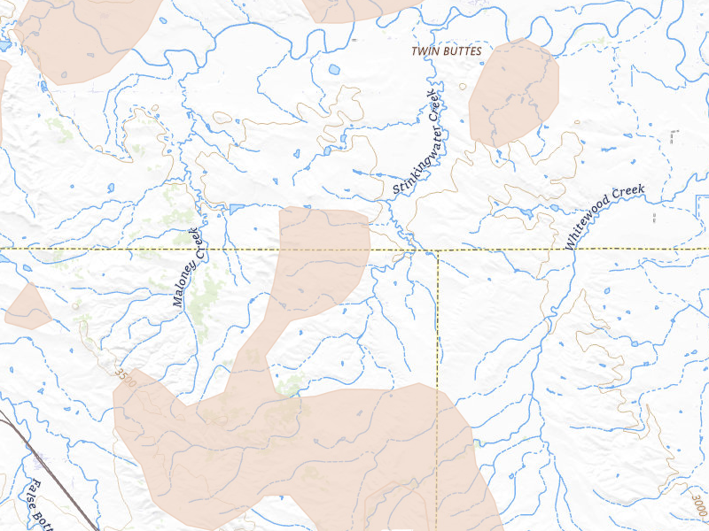 Radar-estimated hail-size map of the storm over Whitewood, SD on May 30, 2026
