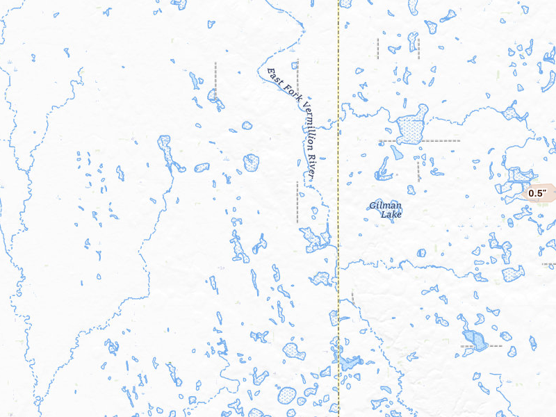 Radar-estimated hail-size map of the storm over Winfred, SD on Jun 27, 2026