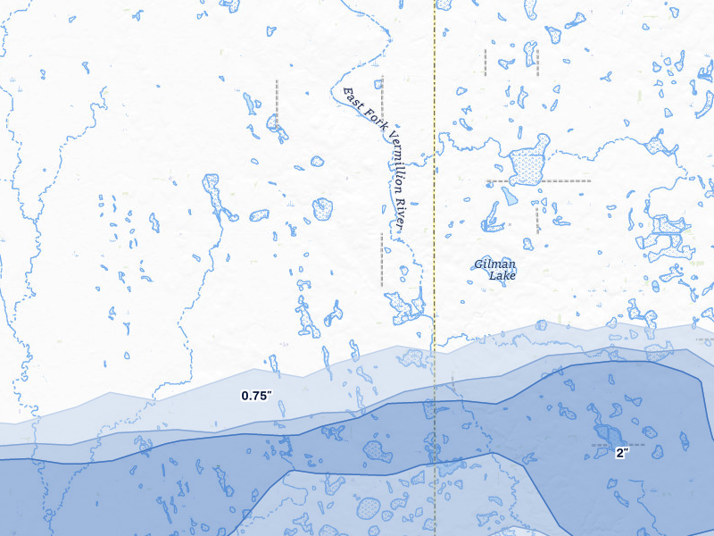 NEXRAD radar-signature map of the hail storm over Winfred, SD on Jul 2, 2026