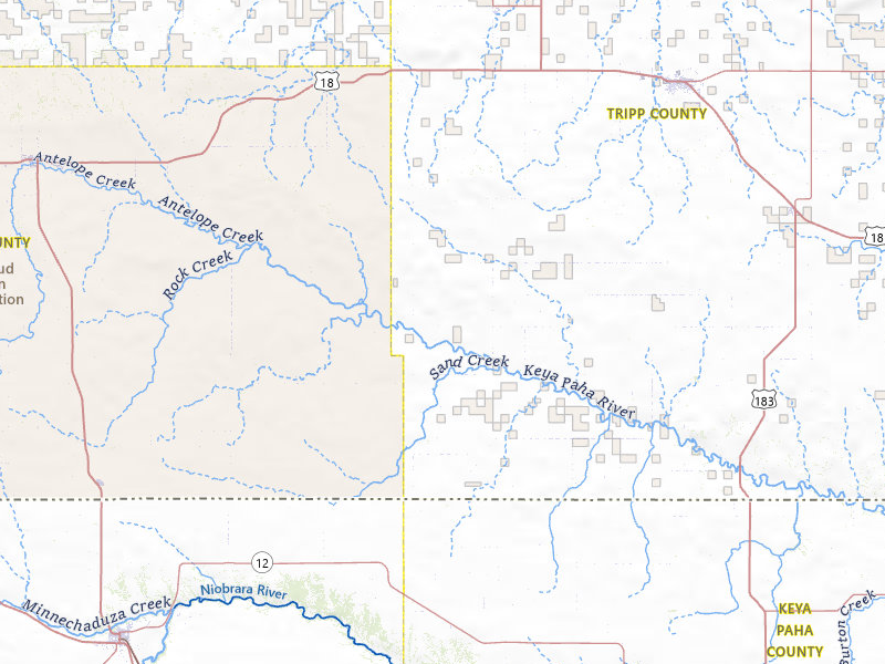 Radar-estimated hail-size map of the storm over Winner, SD on Jul 25, 2026