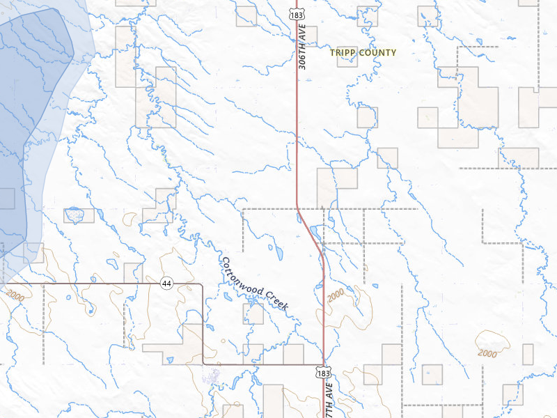NEXRAD radar-signature map of the hail storm over Witten, SD on Jul 25, 2026