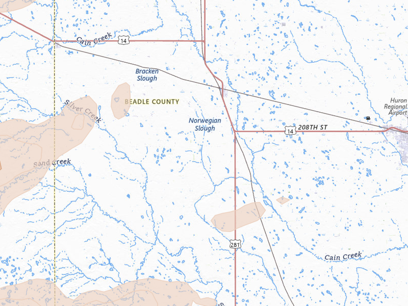 Radar-estimated hail-size map of the storm over Wolsey, SD on Sep 4, 2026