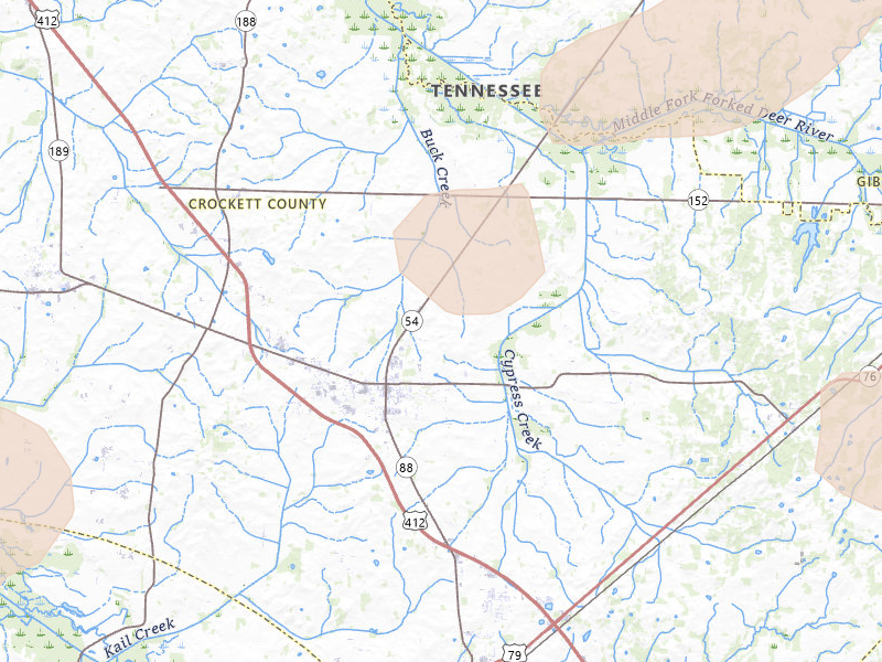 Radar-estimated hail-size map of the storm over Alamo, TN