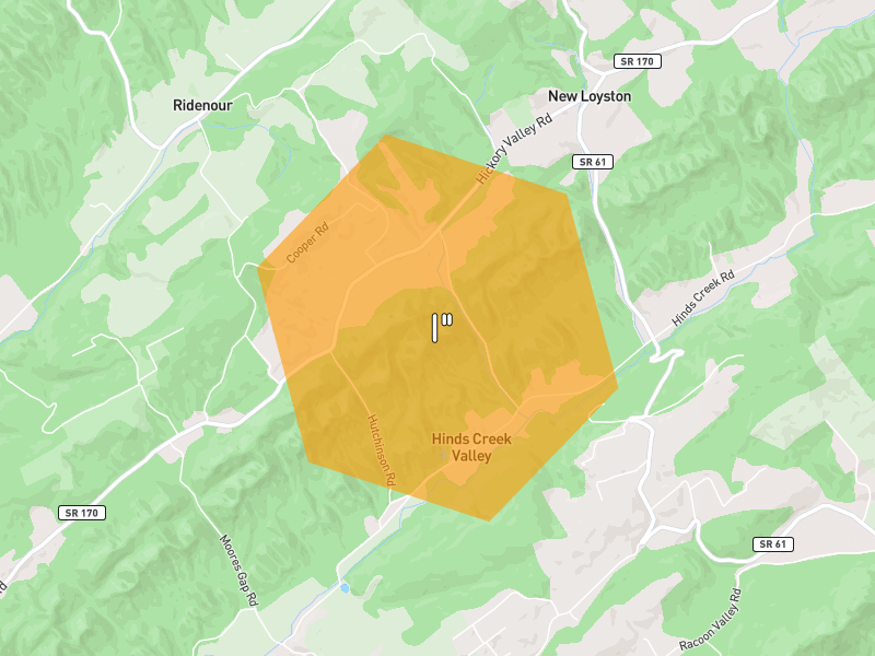 Hail map of Andersonville, TN on Jul 4, 2026, hail up to 1"