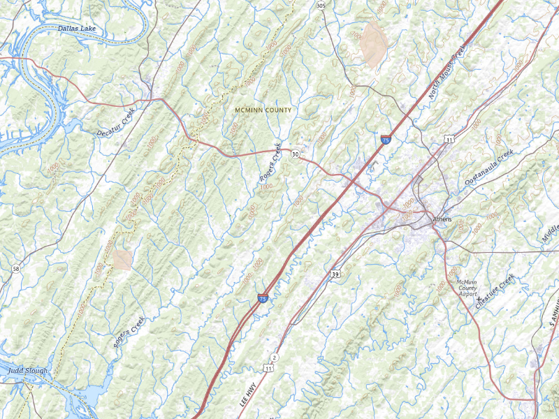 Radar-estimated hail-size map of the storm over Athens, TN
