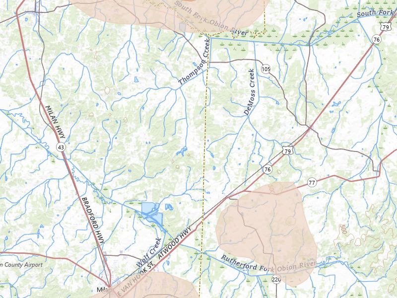Radar-estimated hail-size map of the storm over Atwood, TN