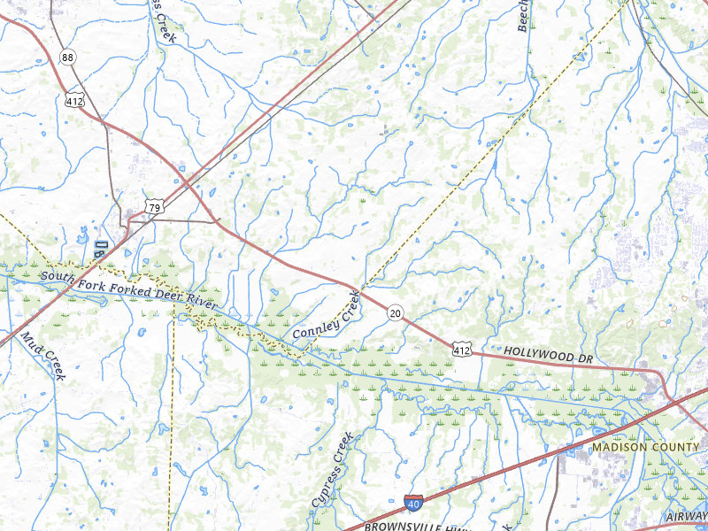 Radar-estimated hail-size map of the storm over Bells, TN on Jul 8, 2026