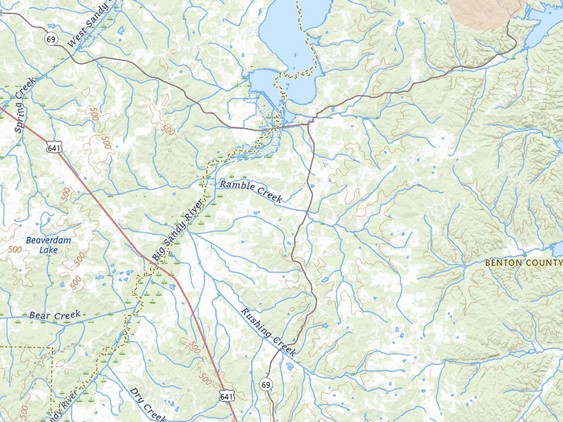 Radar-estimated hail-size map of the storm over Big Sandy, TN on Jul 5, 2026