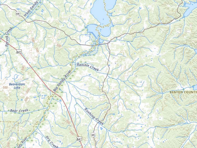 Radar-estimated hail-size map of the storm over Big Sandy, TN on Jul 26, 2026