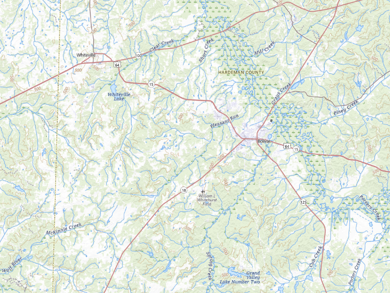 NEXRAD radar-signature map of the hail storm over Bolivar, TN on Jul 9, 2026