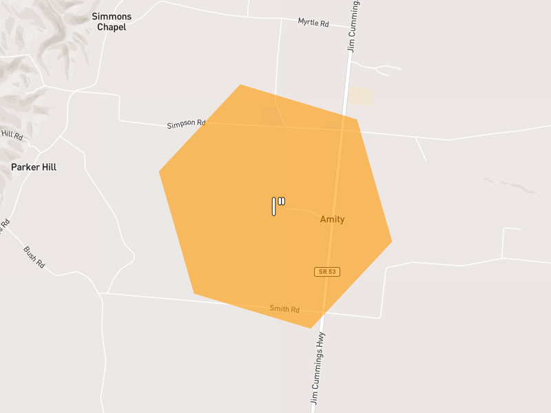 Hail map of Bradyville, TN on Jul 3, 2026, hail up to 1"