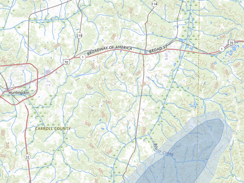 NEXRAD radar-signature map of the hail storm over Buena Vista, TN on Jul 5, 2026