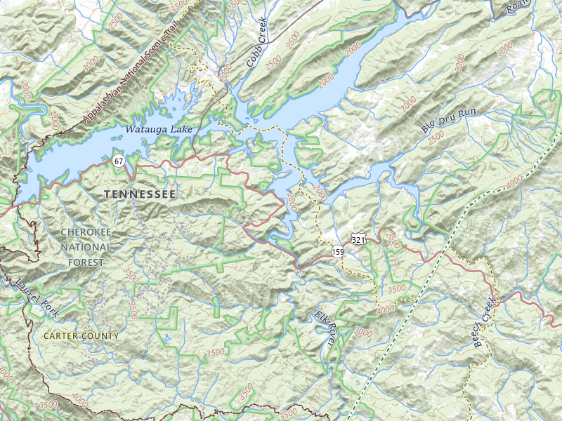 Radar-estimated hail-size map of the storm over Butler, TN on Jul 4, 2026