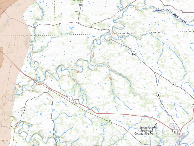 Radar-estimated hail-size map of the storm over Cedar Hill, TN on Jul 2, 2026