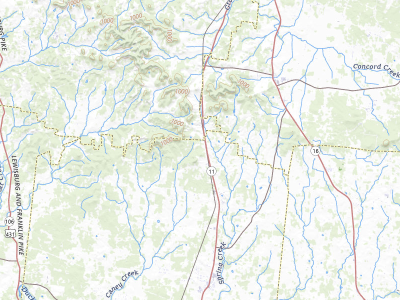 Radar-estimated hail-size map of the storm over Chapel Hill, TN on Jul 5, 2026