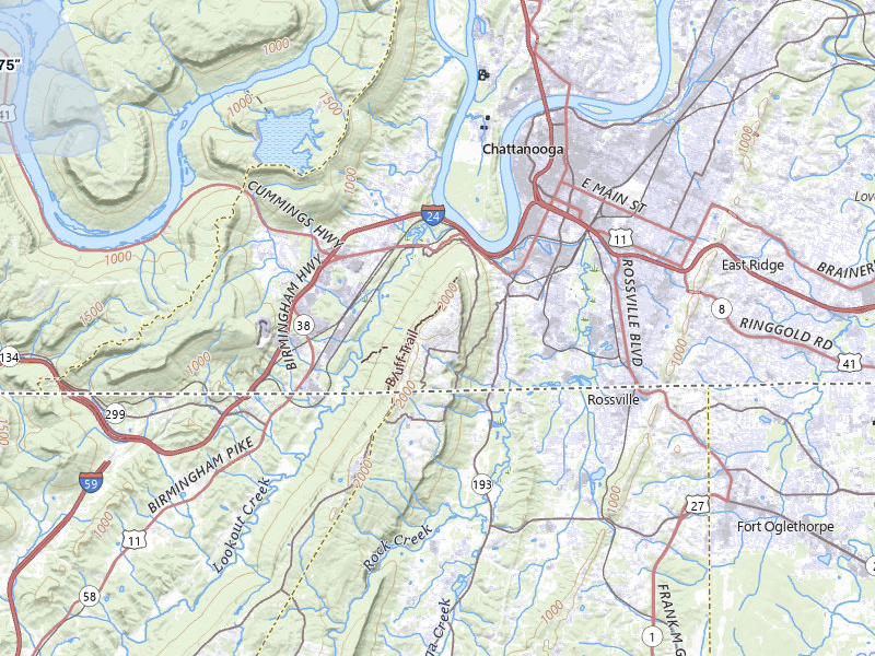 NEXRAD radar-signature map of the hail storm over Chattanooga, TN on Jul 10, 2026