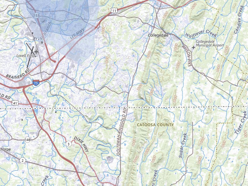NEXRAD radar-signature map of the hail storm over Chattanooga, TN on Aug 5, 2026