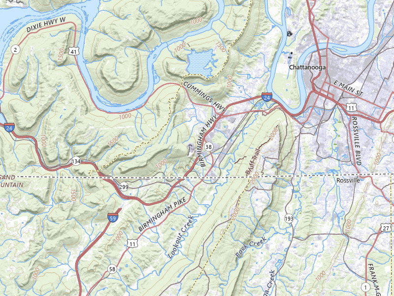 NEXRAD radar-signature map of the hail storm over Chattanooga, TN on Aug 7, 2026