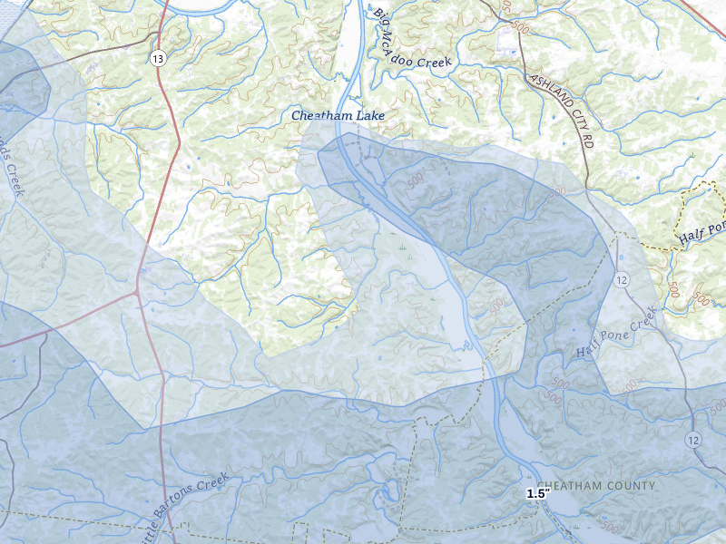 NEXRAD radar-signature map of the hail over Clarksville, TN