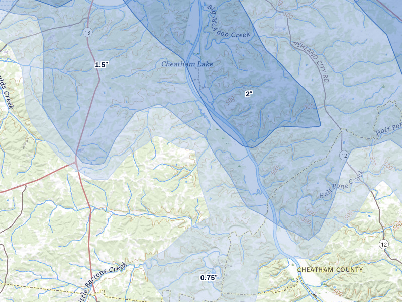 NEXRAD radar-signature map of the hail over Clarksville, TN