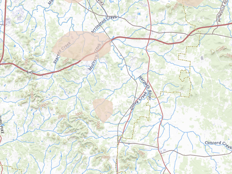 Radar-estimated hail-size map of the storm over College Grove, TN on Jul 3, 2026