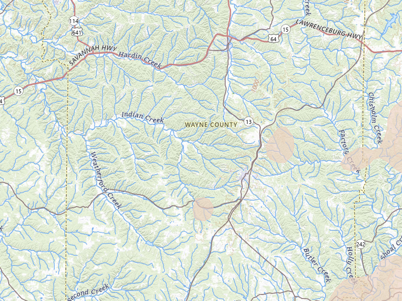 Radar-estimated hail-size map of the storm over Collinwood, TN on Jul 3, 2026