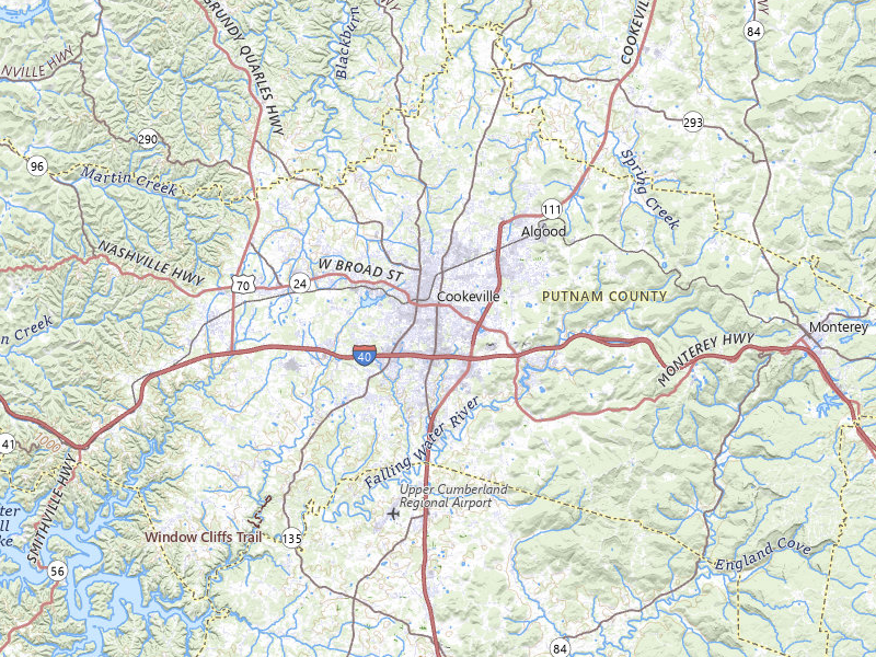 Radar-estimated hail-size map of the storm over Cookeville, TN on Jun 27, 2026