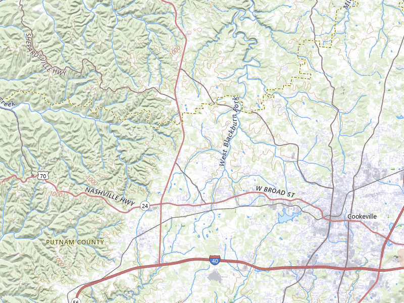 Radar-estimated hail-size map of the storm over Cookeville, TN on Jul 3, 2026