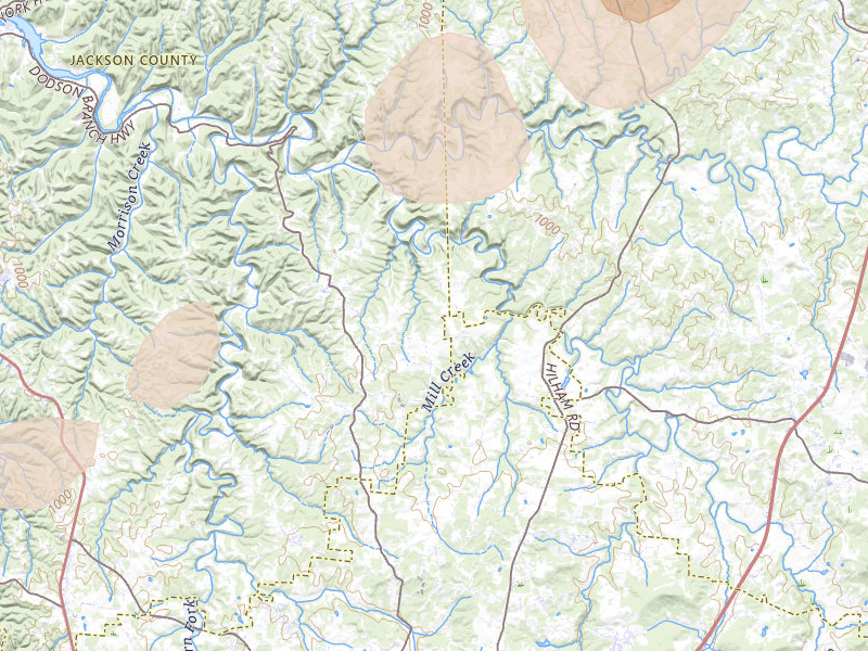 Radar-estimated hail-size map of the storm over Cookeville, TN on Aug 7, 2026