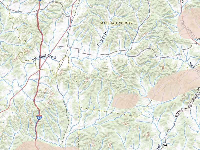 Radar-estimated hail-size map of the storm over Cornersville, TN on Aug 20, 2026