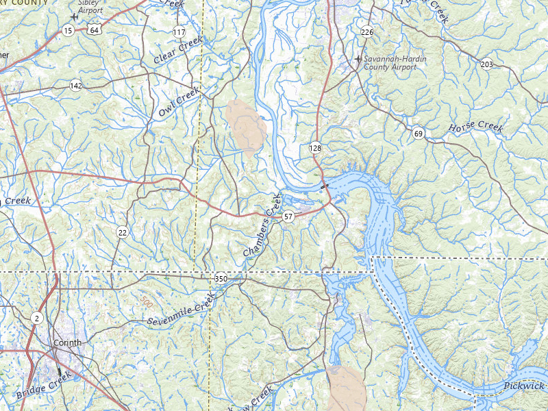 Radar-estimated hail-size map of the storm over Counce, TN on Jul 3, 2026