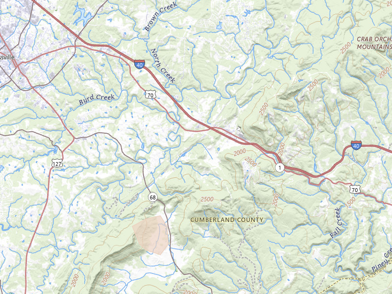 Radar-estimated hail-size map of the storm over Crab Orchard, TN