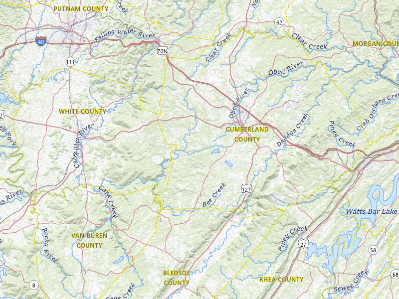 Radar-estimated hail-size map of the storm over Crossville, TN on Apr 27, 2026