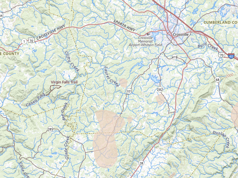 Radar-estimated hail-size map of the storm over Crossville, TN