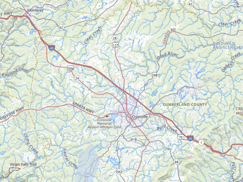 NEXRAD radar-signature map of the hail storm over Crossville, TN on Sep 5, 2026