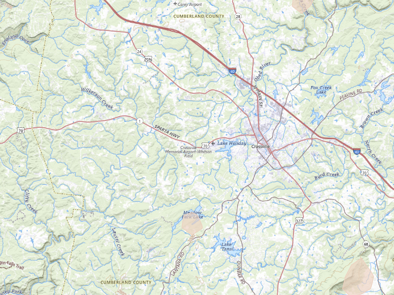 Radar-estimated hail-size map of the storm over Crossville, TN on Sep 19, 2026
