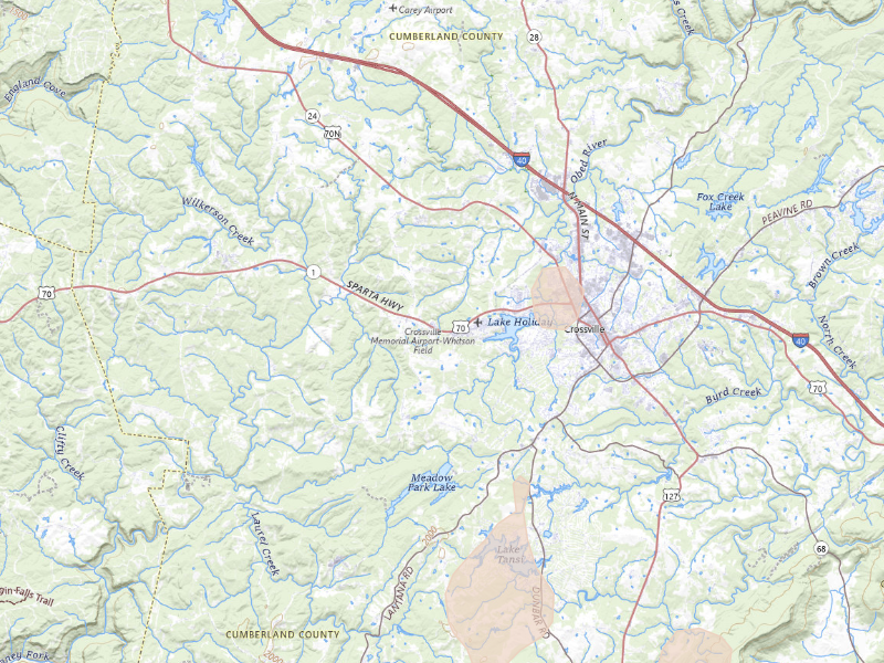 Radar-estimated hail-size map of the storm over Crossville, TN