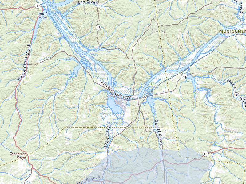 NEXRAD radar-signature map of the hail storm over Cumberland City, TN on Jun 27, 2026