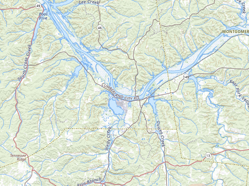 Radar-estimated hail-size map of the storm over Cumberland City, TN on Jul 3, 2026