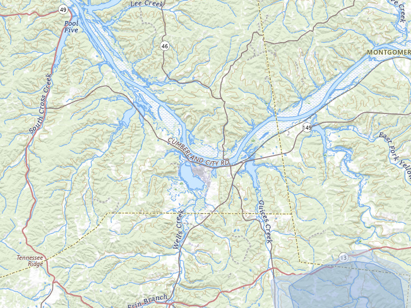 NEXRAD radar-signature map of the hail storm over Cumberland City, TN on Jul 3, 2026