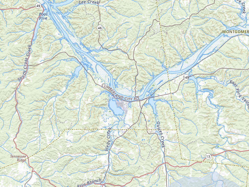 NEXRAD radar-signature map of the hail storm over Cumberland City, TN on Jul 11, 2026