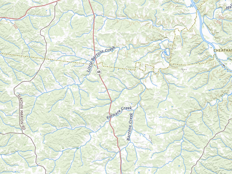 NEXRAD radar-signature map of the hail over Cumberland Furnace, TN