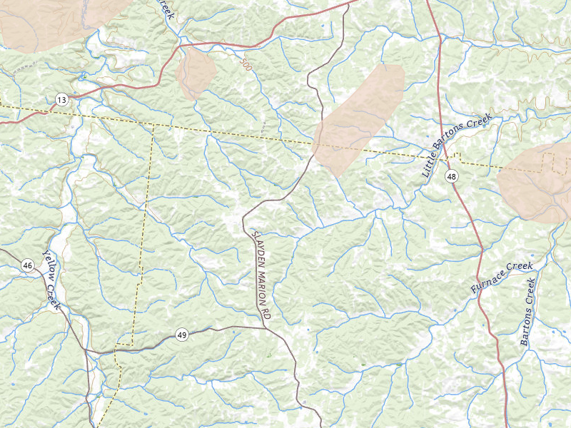Radar-estimated hail-size map of the storm over Cumberland Furnace, TN on Apr 27, 2026
