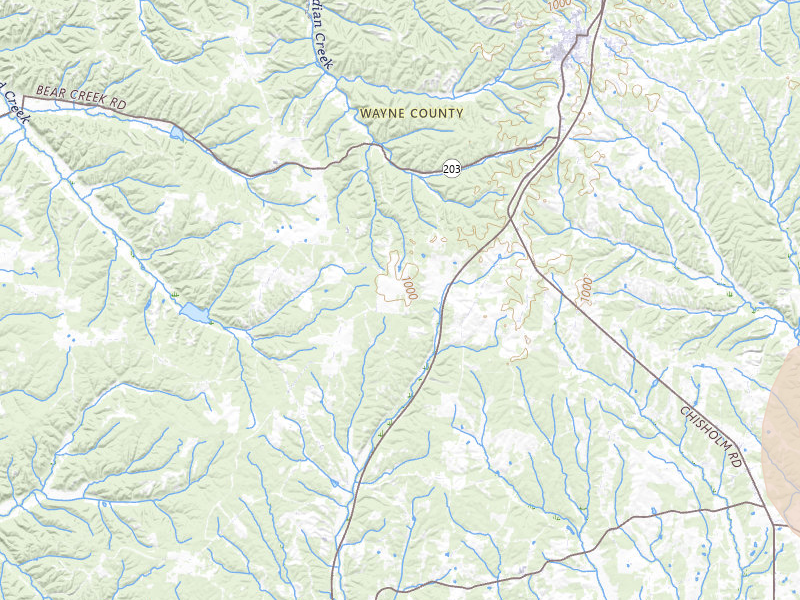 Radar-estimated hail-size map of the storm over Cypress Inn, TN on Jul 5, 2026